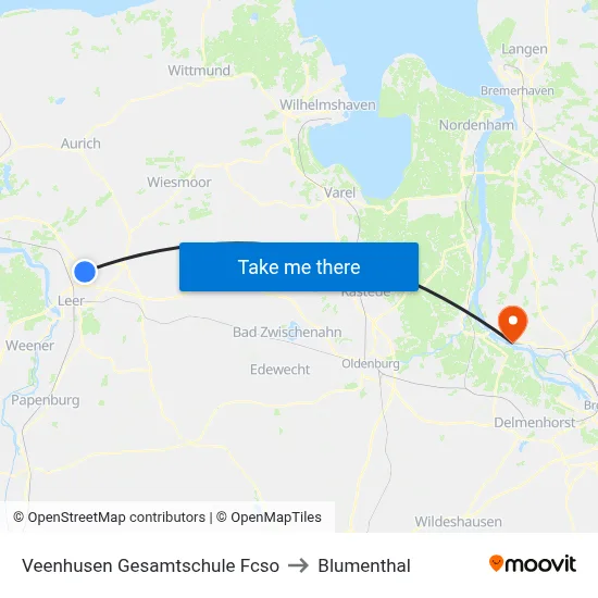 Veenhusen Gesamtschule Fcso to Blumenthal map