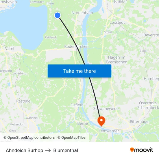 Ahndeich Burhop to Blumenthal map