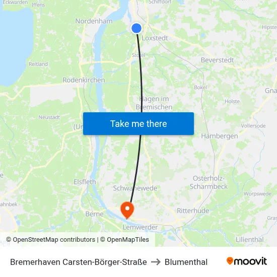 Bremerhaven Carsten-Börger-Straße to Blumenthal map