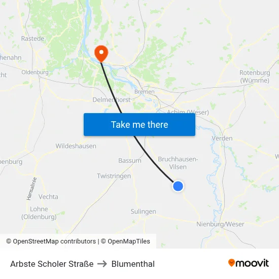 Arbste Scholer Straße to Blumenthal map