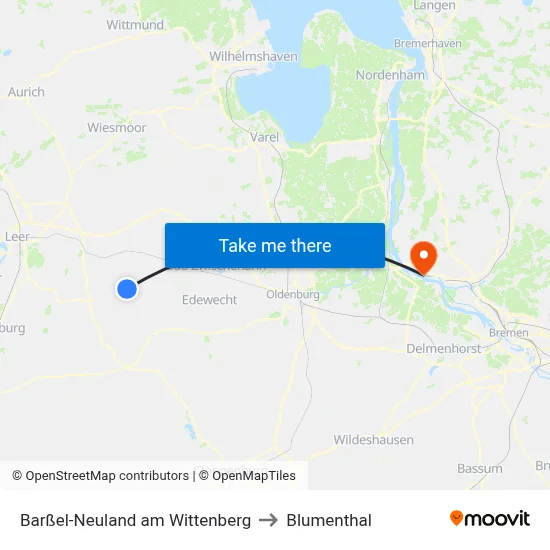 Barßel-Neuland am Wittenberg to Blumenthal map