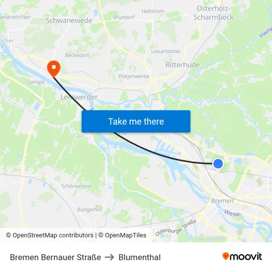Bremen Bernauer Straße to Blumenthal map