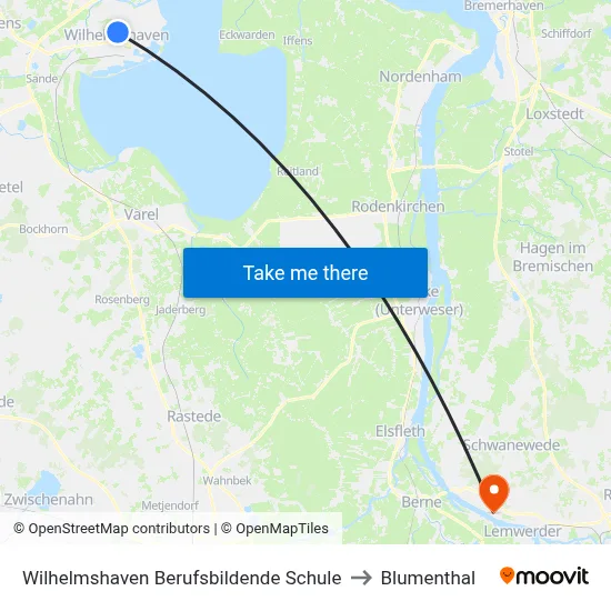 Wilhelmshaven Berufsbildende Schule to Blumenthal map