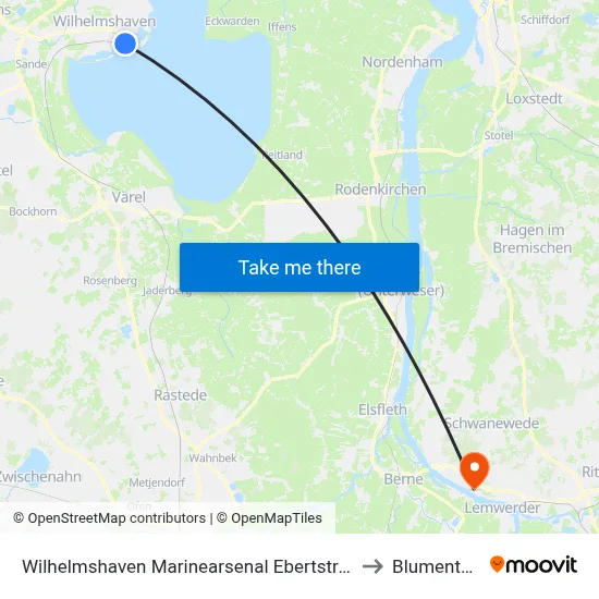 Wilhelmshaven Marinearsenal Ebertstraße to Blumenthal map