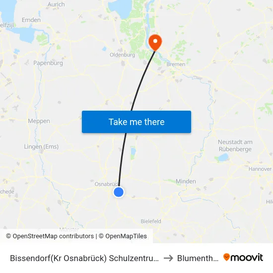 Bissendorf(Kr Osnabrück) Schulzentrum to Blumenthal map