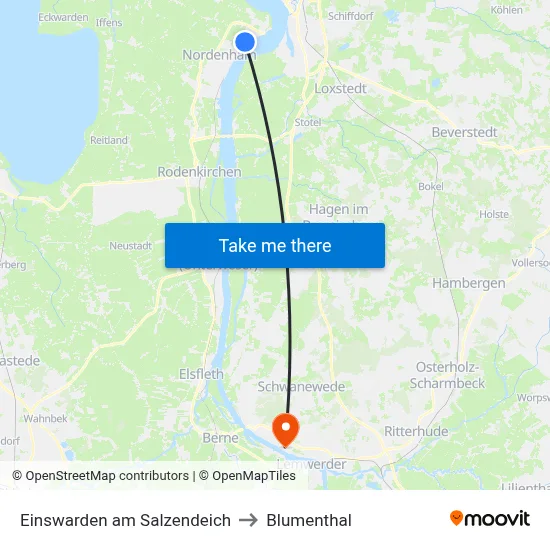Einswarden am Salzendeich to Blumenthal map