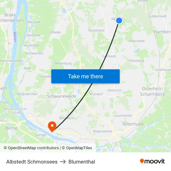 Albstedt Schmonsees to Blumenthal map