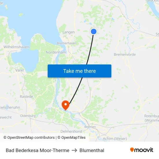 Bad Bederkesa Moor-Therme to Blumenthal map