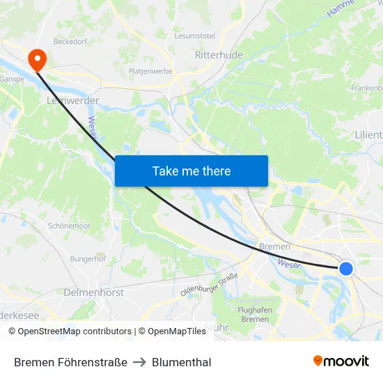 Bremen Föhrenstraße to Blumenthal map