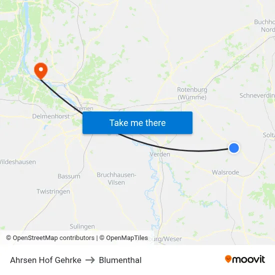 Ahrsen Hof Gehrke to Blumenthal map