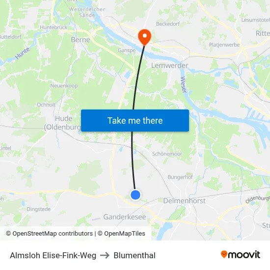 Almsloh Elise-Fink-Weg to Blumenthal map