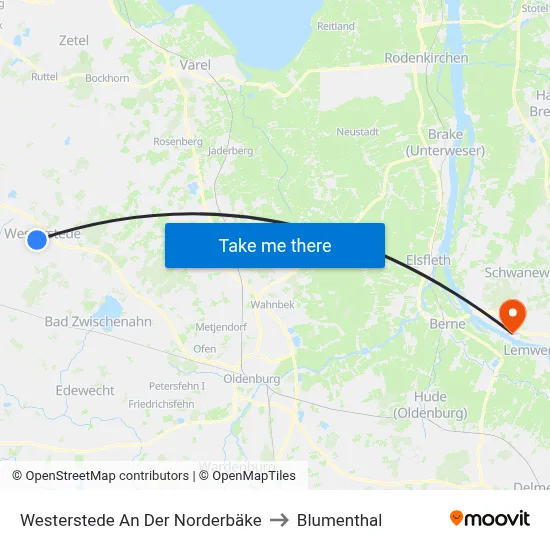 Westerstede An Der Norderbäke to Blumenthal map