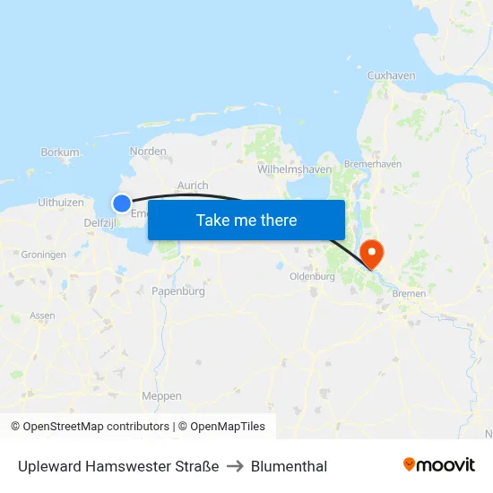 Upleward Hamswester Straße to Blumenthal map
