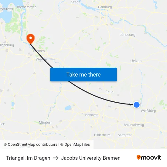Triangel, Im Dragen to Jacobs University Bremen map