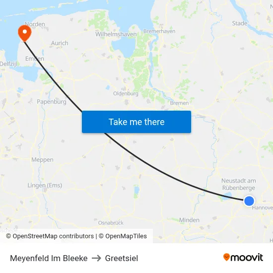 Meyenfeld Im Bleeke to Greetsiel map