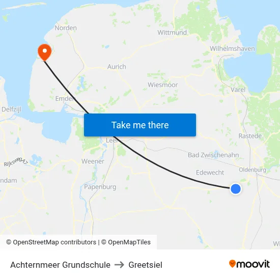 Achternmeer Grundschule to Greetsiel map