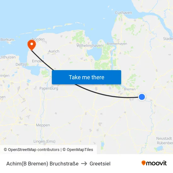Achim(B Bremen) Bruchstraße to Greetsiel map