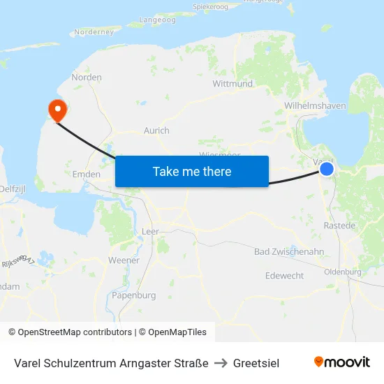 Varel Schulzentrum Arngaster Straße to Greetsiel map