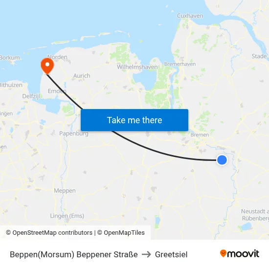 Beppen(Morsum) Beppener Straße to Greetsiel map
