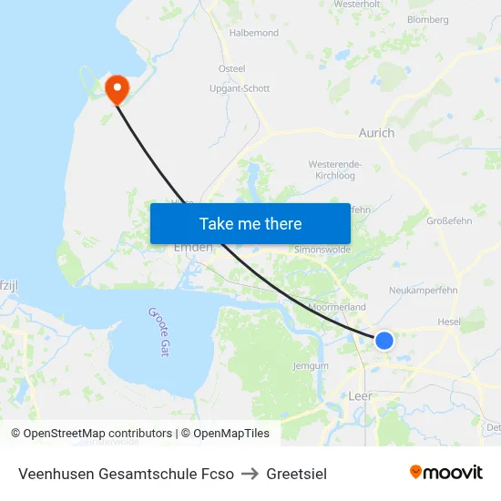 Veenhusen Gesamtschule Fcso to Greetsiel map