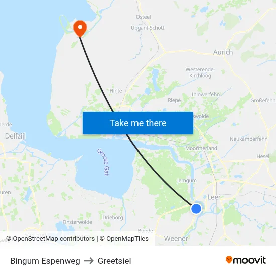 Bingum Espenweg to Greetsiel map