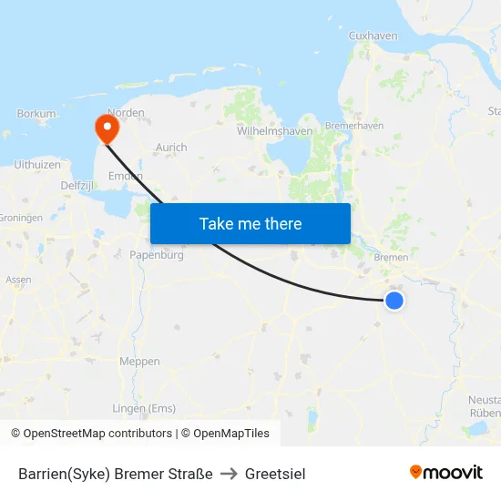 Barrien(Syke) Bremer Straße to Greetsiel map