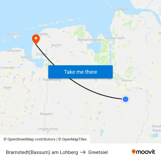 Bramstedt(Bassum) am Lohberg to Greetsiel map