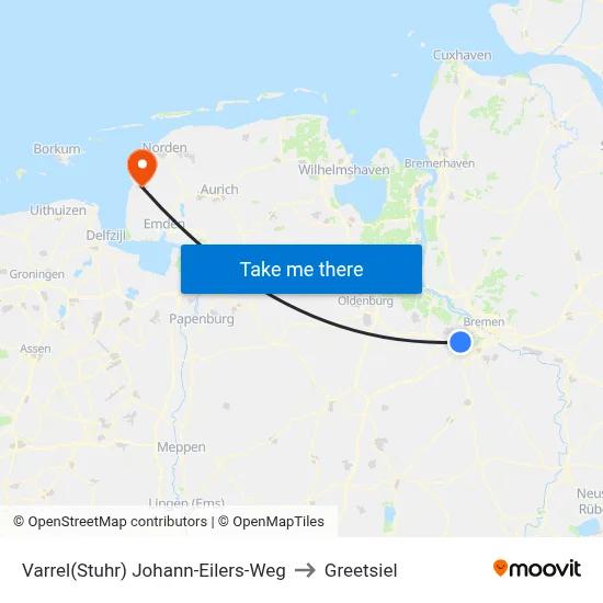 Varrel(Stuhr) Johann-Eilers-Weg to Greetsiel map