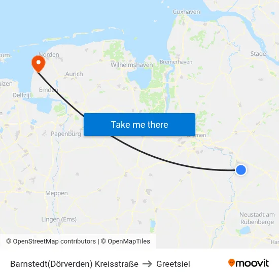 Barnstedt(Dörverden) Kreisstraße to Greetsiel map