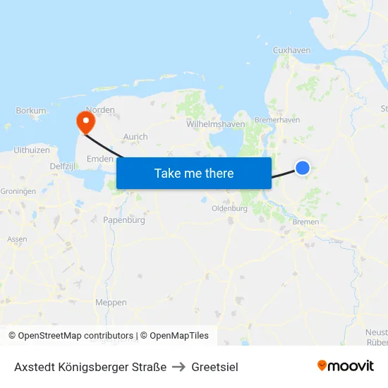 Axstedt Königsberger Straße to Greetsiel map