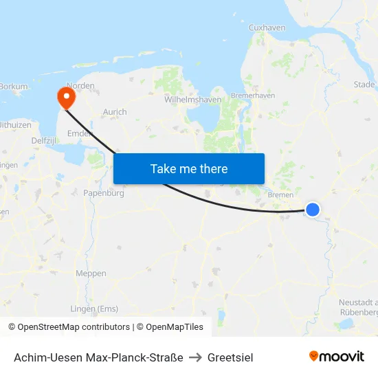 Achim-Uesen Max-Planck-Straße to Greetsiel map