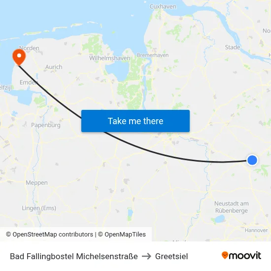 Bad Fallingbostel Michelsenstraße to Greetsiel map