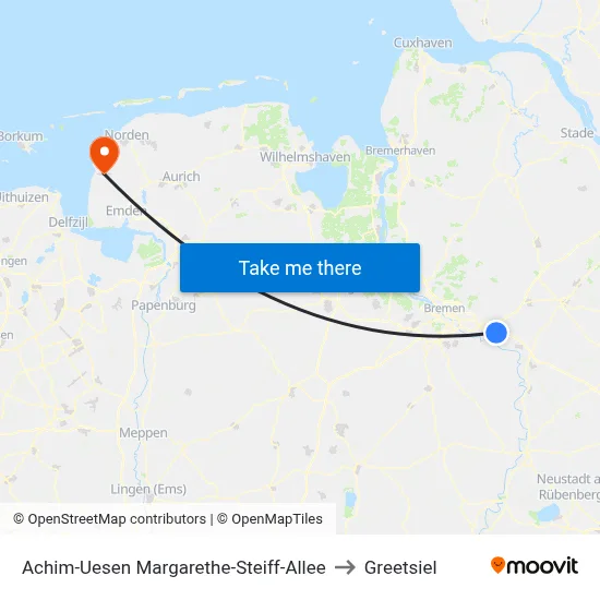 Achim-Uesen Margarethe-Steiff-Allee to Greetsiel map
