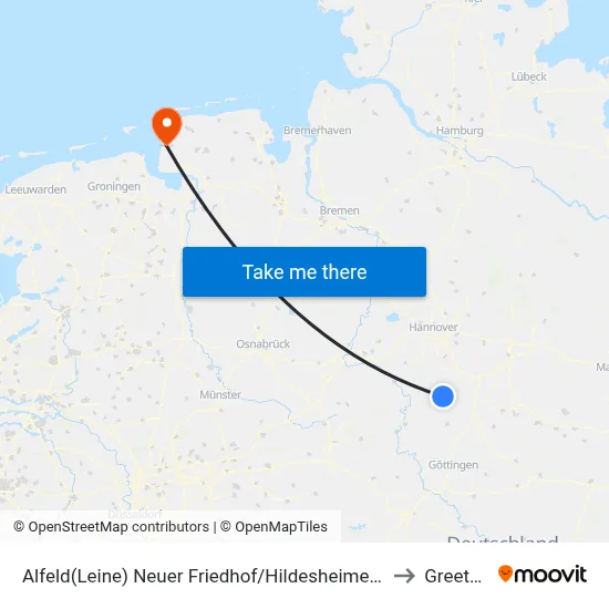 Alfeld(Leine) Neuer Friedhof/Hildesheimer Straße to Greetsiel map