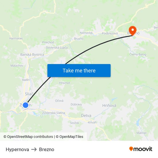 Hypernova to Brezno map