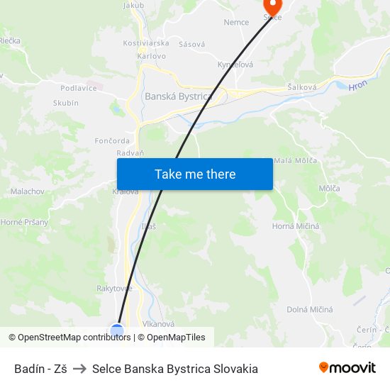 Badín - Zš to Selce Banska Bystrica Slovakia map