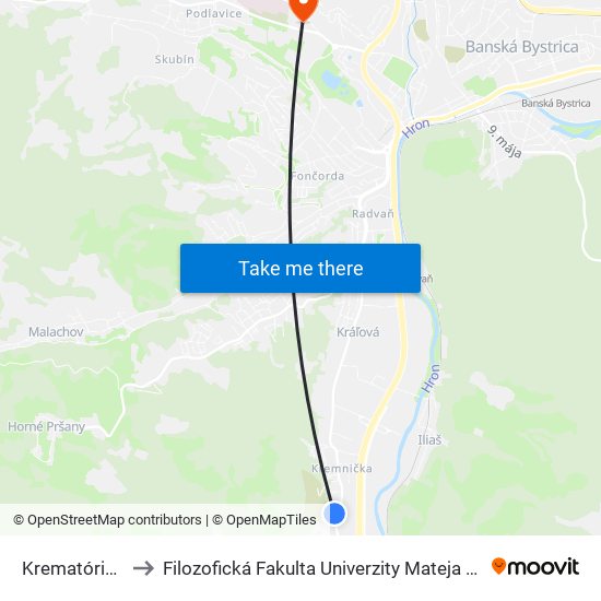 Krematórium to Filozofická Fakulta Univerzity Mateja Bela map