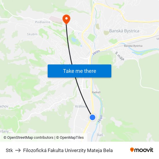 Stk to Filozofická Fakulta Univerzity Mateja Bela map