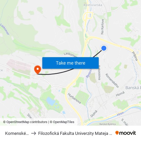 Komenského to Filozofická Fakulta Univerzity Mateja Bela map