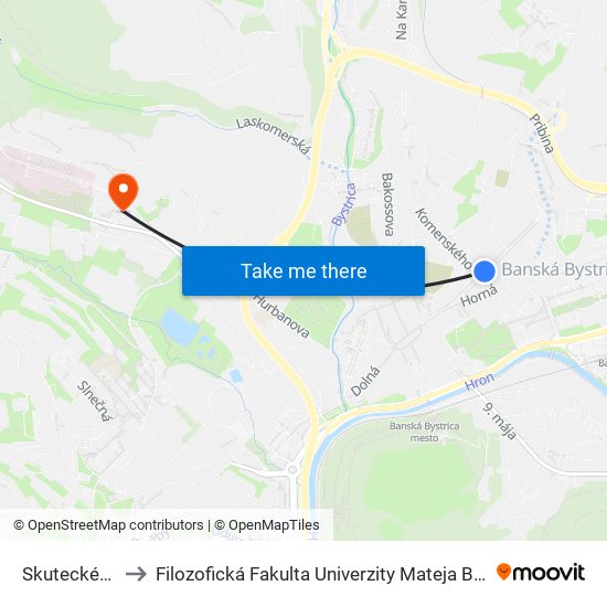 Skuteckého to Filozofická Fakulta Univerzity Mateja Bela map