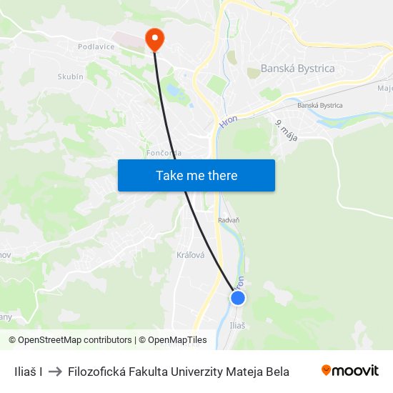 Iliaš I to Filozofická Fakulta Univerzity Mateja Bela map