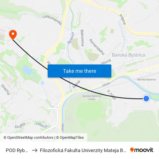 POD Rybou to Filozofická Fakulta Univerzity Mateja Bela map