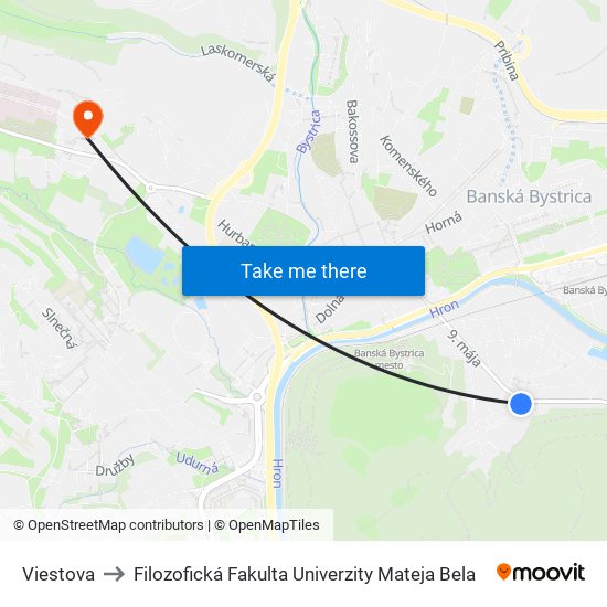 Viestova to Filozofická Fakulta Univerzity Mateja Bela map