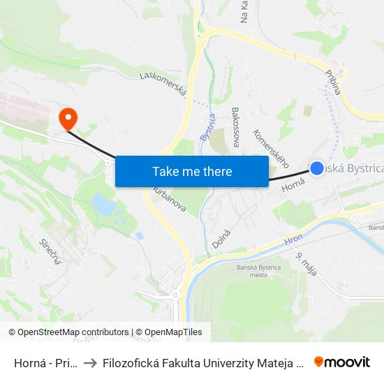 Horná - Prior to Filozofická Fakulta Univerzity Mateja Bela map