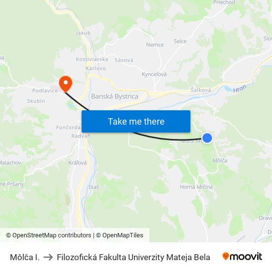 Môlča I. to Filozofická Fakulta Univerzity Mateja Bela map