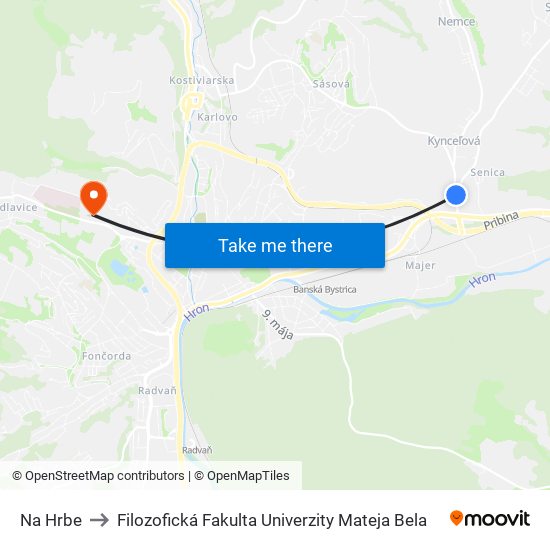 Na Hrbe to Filozofická Fakulta Univerzity Mateja Bela map