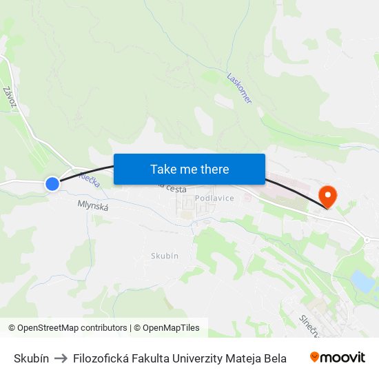 Skubín to Filozofická Fakulta Univerzity Mateja Bela map