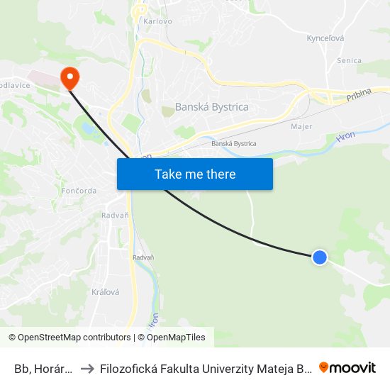 Bb, Horáreň to Filozofická Fakulta Univerzity Mateja Bela map