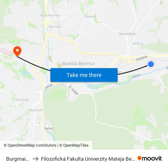 Burgmaier to Filozofická Fakulta Univerzity Mateja Bela map