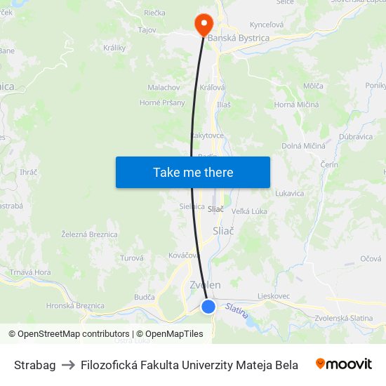 Strabag to Filozofická Fakulta Univerzity Mateja Bela map